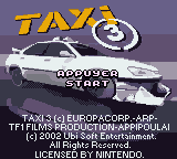 Taxi 3 title screen for GameBoy Color